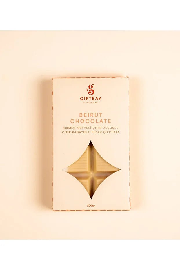 Beirut Chocolate: White Chocolate with Crispy Kadayif and Red Berry Filling - TryAladdin