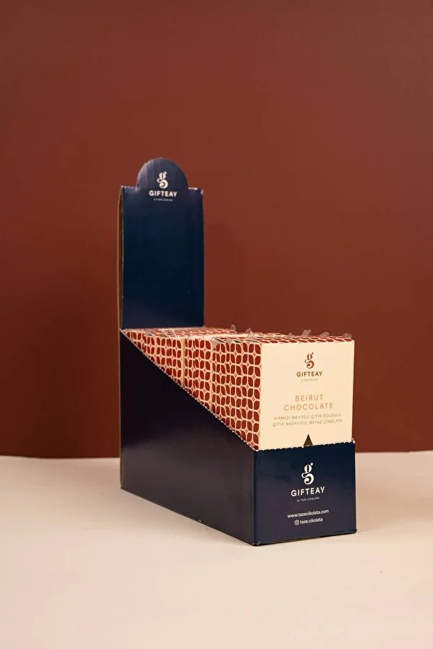 Beirut Chocolate: White Chocolate with Crispy Kadayif and Red Berry Filling - TryAladdin