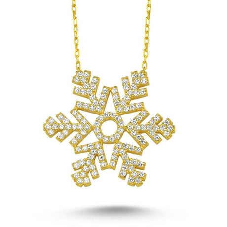 Taki | Snowflake Stone Silver Necklace 5 Colors Large Size - TryAladdin