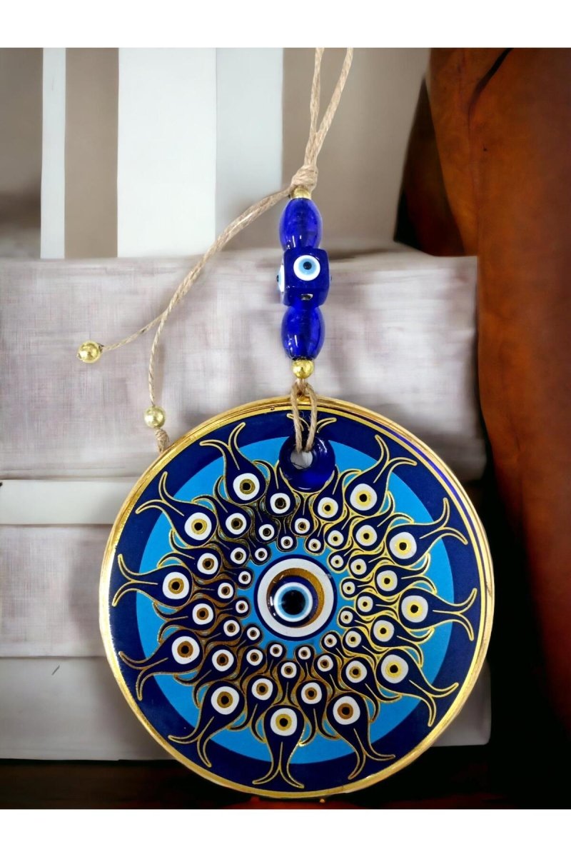 Decorative Pattern Nazar Bead Glass Wall Ornament - TryAladdin