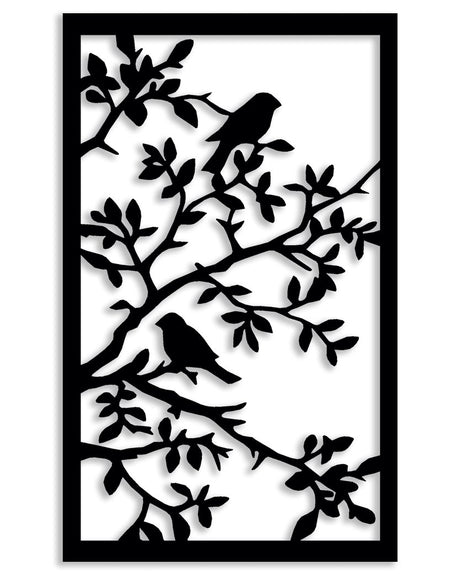 NR Dizayn | Bird on Trees Motif Decorative Metal Wall Art - TryAladdin