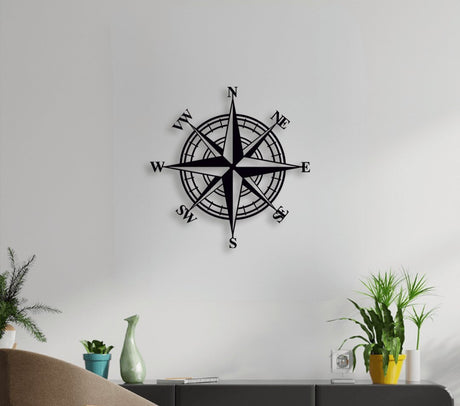 NR Dizayn | Compass Decorative Metal Wall Art - TryAladdin