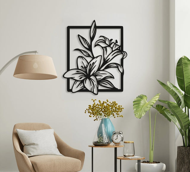 NR Dizayn | Floral Motif Decorative Metal Wall Art - TryAladdin