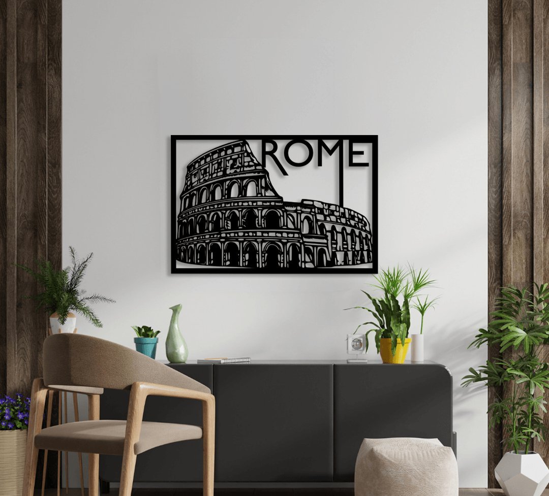 NR Dizayn | Rome Colosseum Decorative Metal Wall Art - TryAladdin