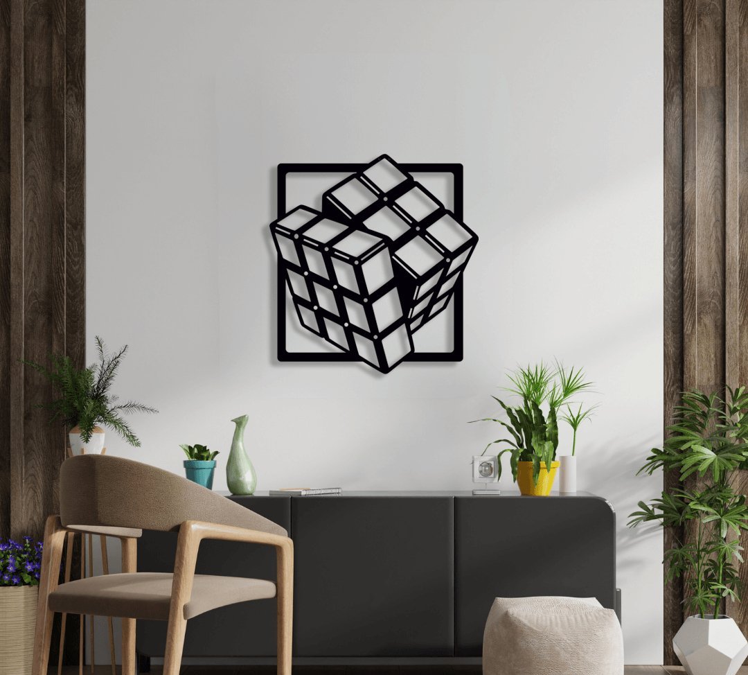 NR Dizayn | Rubix Cube Decorative Metal Wall Art - TryAladdin
