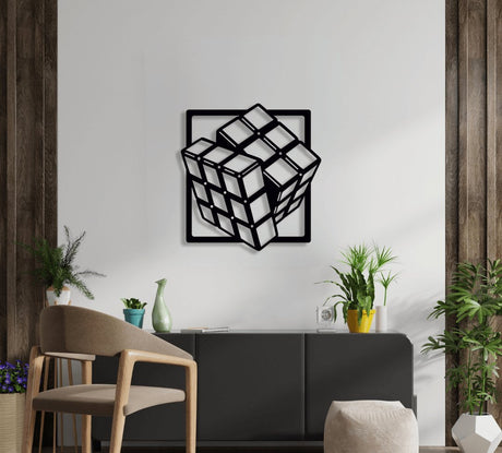 NR Dizayn | Rubix Cube Decorative Metal Wall Art - TryAladdin