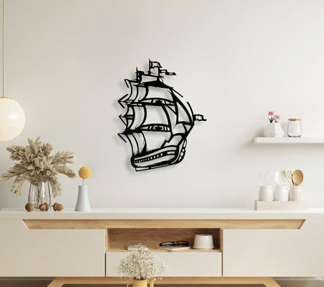 NR Dizayn | Sailboat Ship Decorative Metal Wall Art - TryAladdin