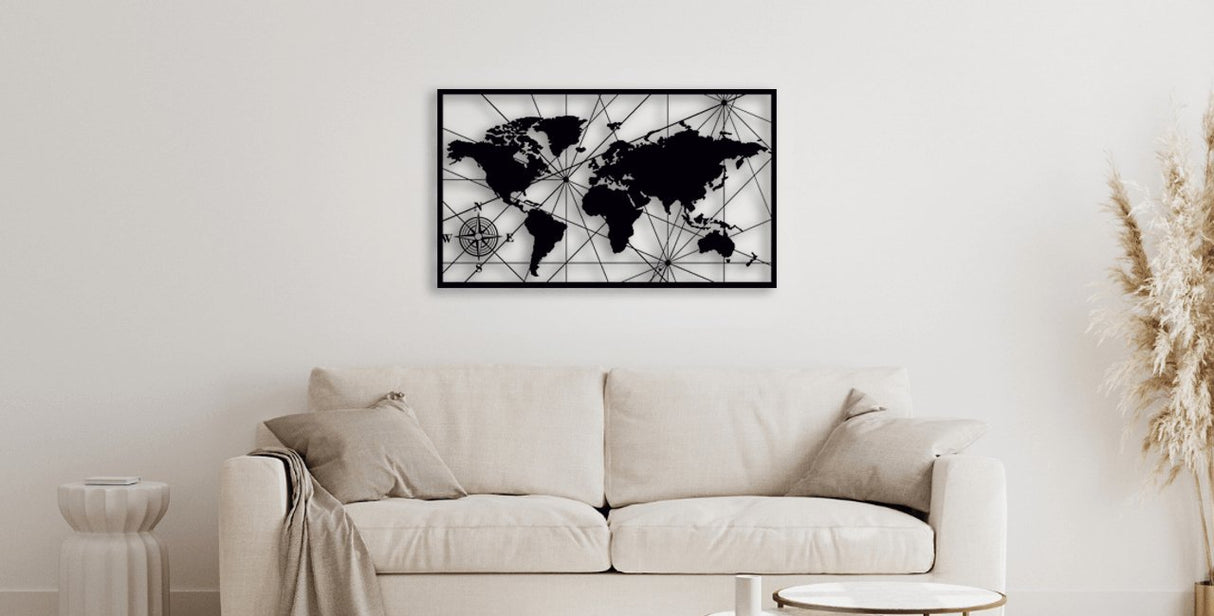 NR Dizayn | World Map Decorative Metal Wall Art - TryAladdin