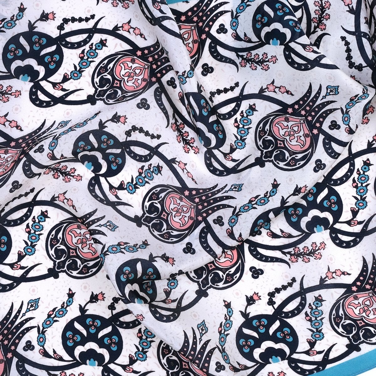 Sirali Lale Breathable Silk Scarf in Sapphire Blue Color - TryAladdin