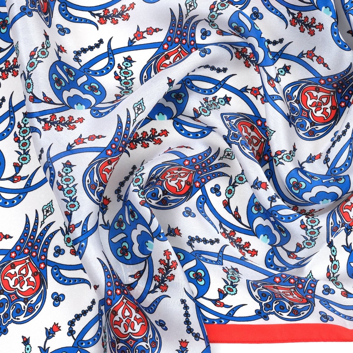 Sirali Lale Breathable Silk Scarf in Vibrant Red Color - TryAladdin