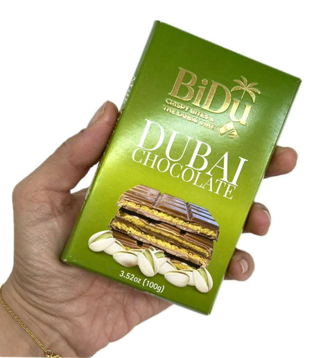 BiDu Premium Crispy Dubai Chocolate with Pistachio & Kadaif - 3.52oz (100g) - TryAladdin