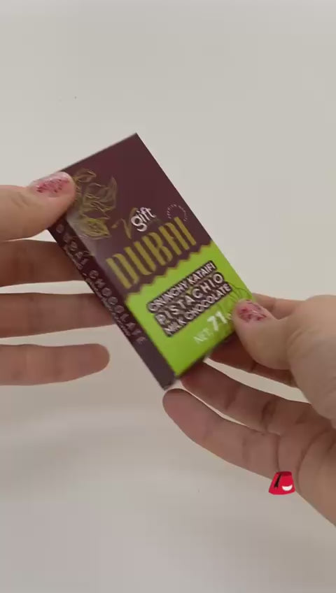 Pistazien-Praliné Dubai Schokoladenriegel – Knuspriger & Nussiger Genuss 71g