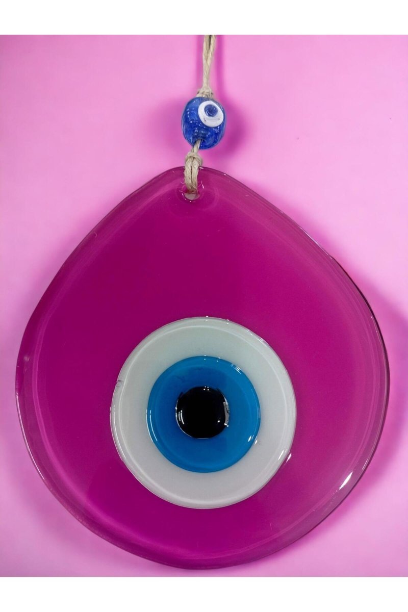 Blue Nazar Beaded Pink Color Drop Pattern Handmade Wall Ornament - TryAladdin