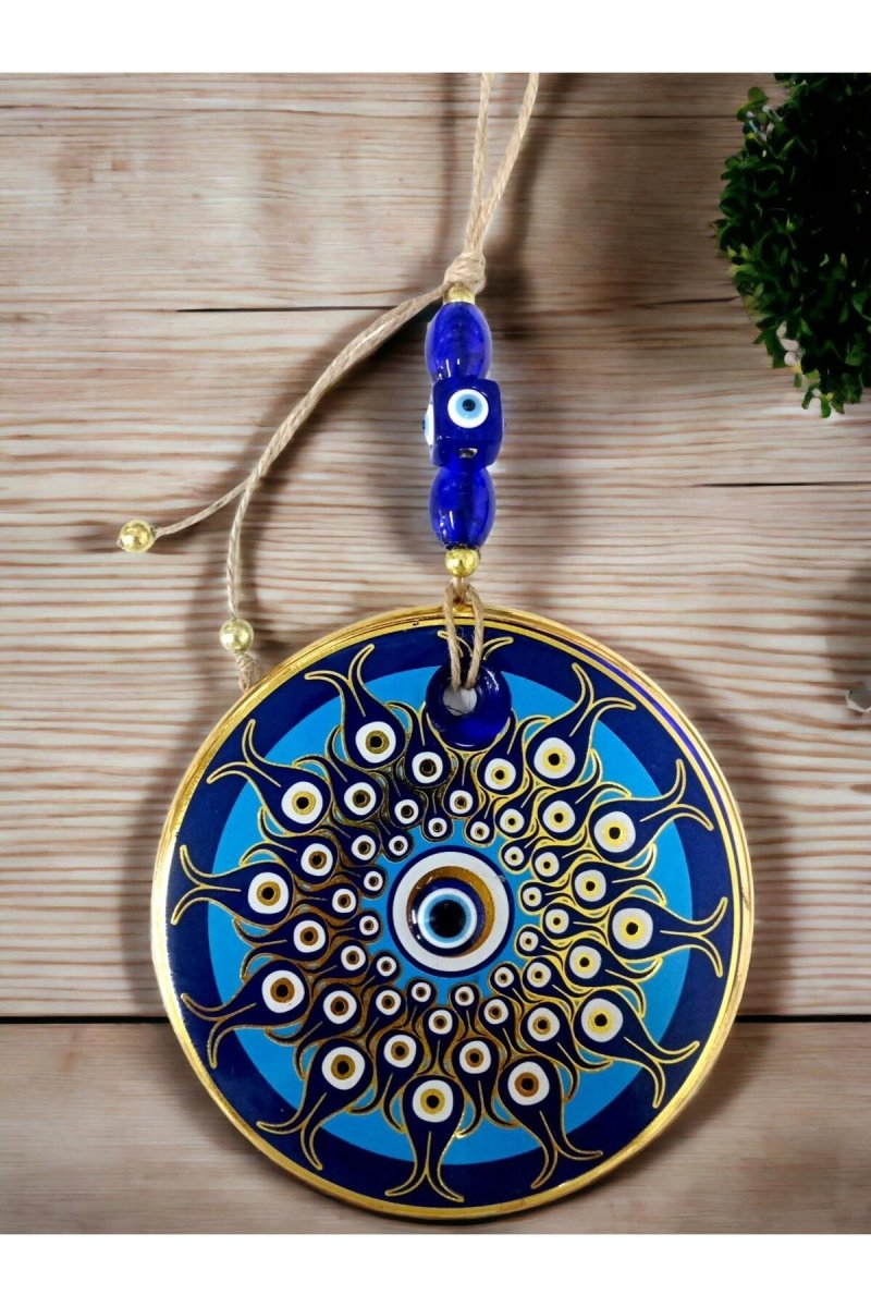 Decorative Pattern Nazar Bead Glass Wall Ornament - TryAladdin