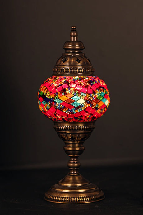 HND Handicraft | Handmade Glass Mosaic Small Desk Lamp, Mosaic Colors - TryAladdin