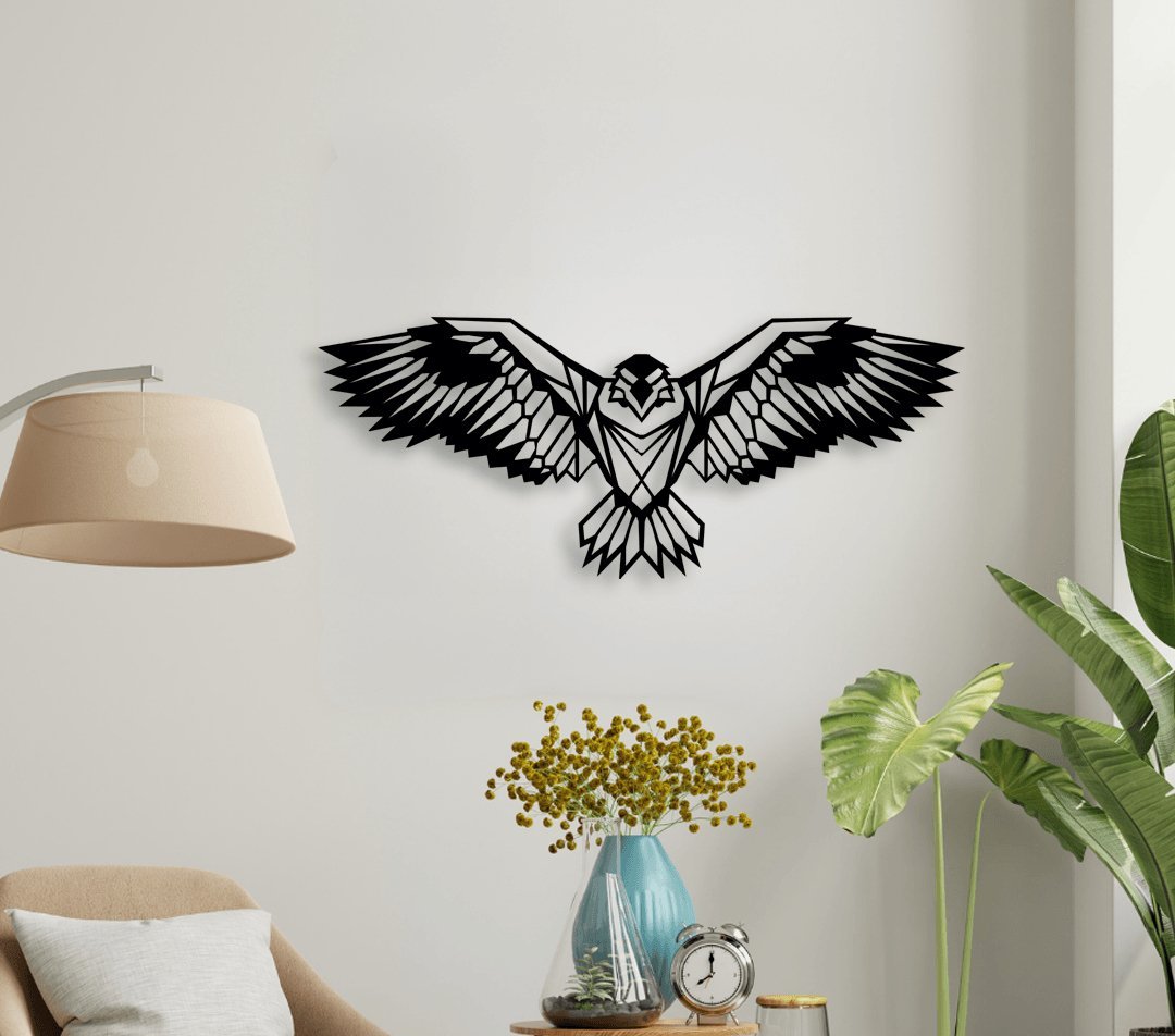 NR Dizayn | Eagle Motif Decorative Metal Wall Art - TryAladdin
