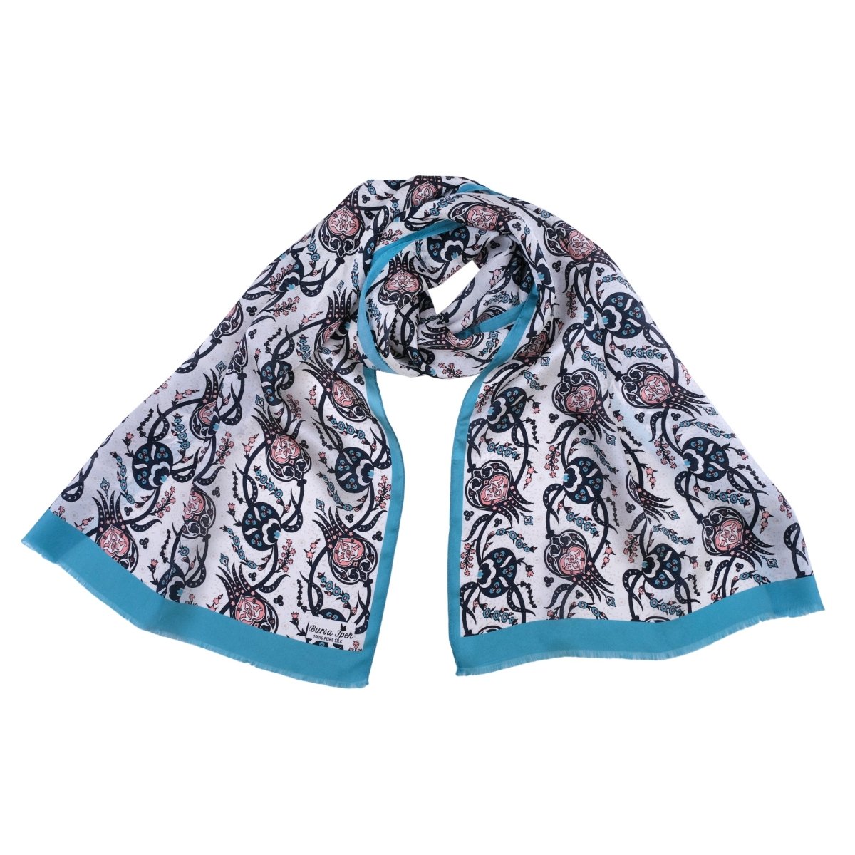 Sirali Lale Breathable Silk Scarf in Sapphire Blue Color - TryAladdin