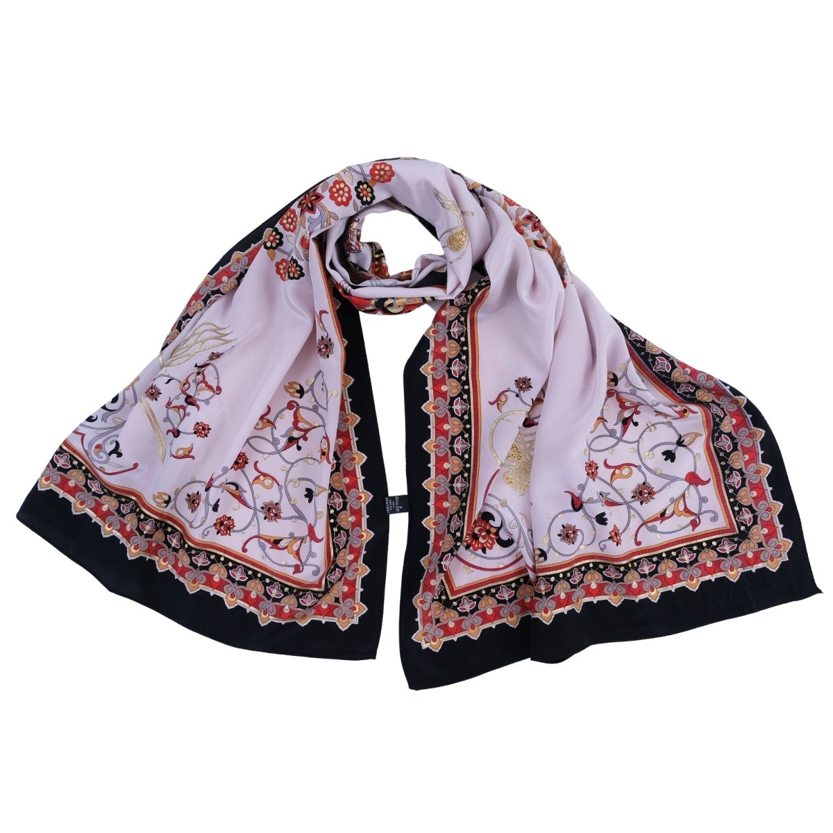 Tugra Breathable Lightweight Scarf in Black and Red Color - TryAladdin